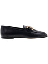 Kate Metal Logo Leather Loafers Black - TOD'S - BALAAN 3