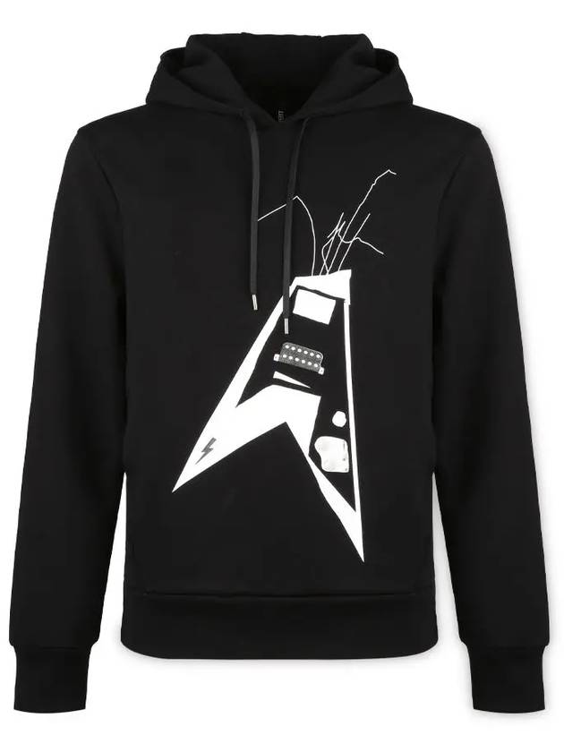 Men's World Tour Guitar Hoodie Black - NEIL BARRETT - BALAAN 4