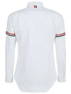 Oxford Striped Grosgrain Armband Classic Long Sleeve Shirt White - THOM BROWNE - BALAAN 3