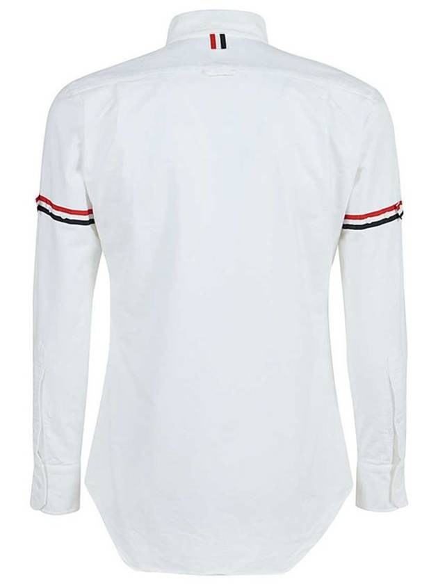 Oxford Striped Grosgrain Armband Classic Long Sleeve Shirt White - THOM BROWNE - BALAAN 3