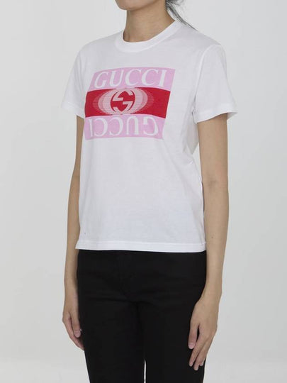 T-Shirt With Gucci Print - GUCCI - BALAAN 2