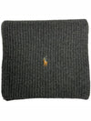 Polo Pony Knit Scarf Black - POLO RALPH LAUREN - BALAAN 3