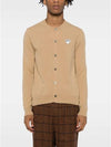 Round neck white heart emblem wool cardigan camel AX N065 - COMME DES GARCONS PLAY - BALAAN 2