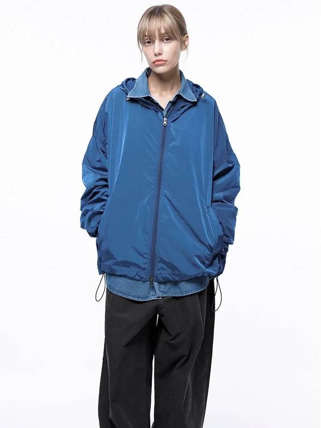 Four Woman Women s W243OT02BL Glisten Hooded Windbreaker Jumper Blue - CHANCE'S NOI - BALAAN 1