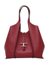 T Timeless Leather Medium Shopping Tote Bag Burgundy - TOD'S - BALAAN 1