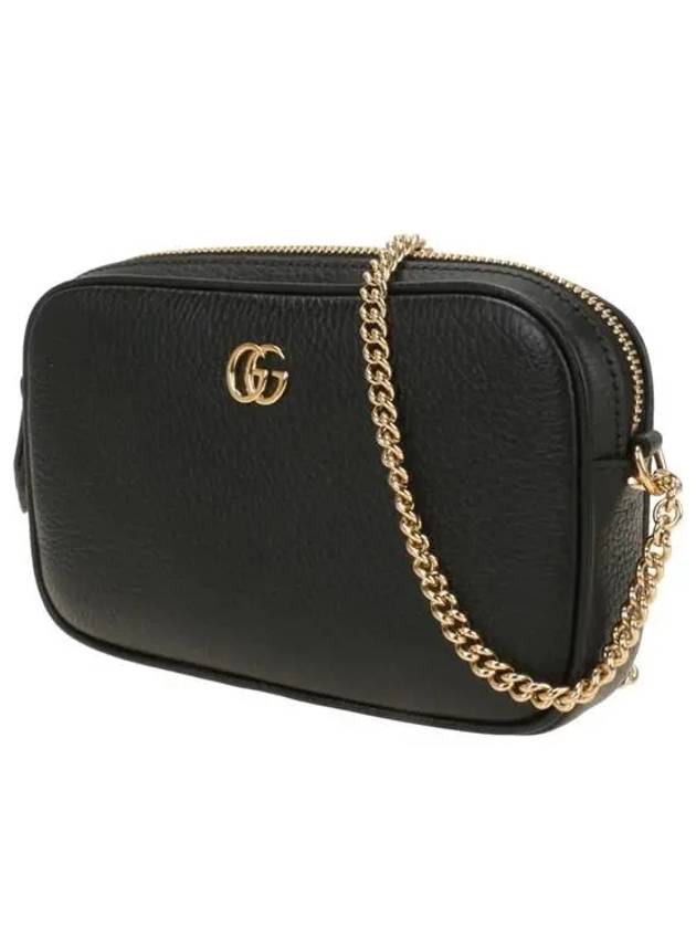 GG Marmont Super Mini Leather Cross Bag Black - GUCCI - BALAAN 3