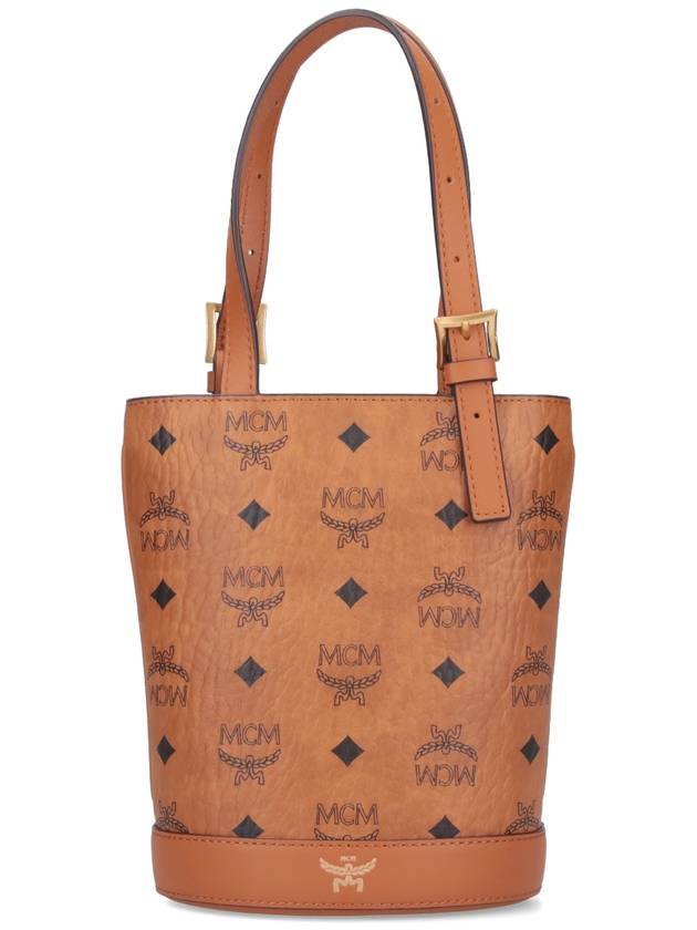 Aren Visetos Bucket Tote Bag Brown - MCM - BALAAN 2