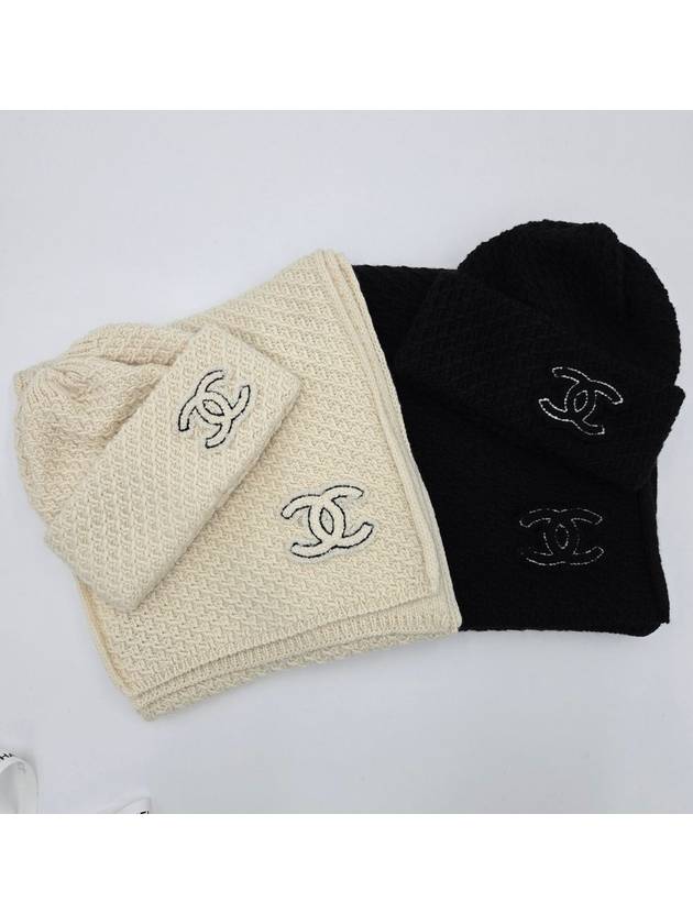 CC logo cashmere beanie black - CHANEL - BALAAN 8