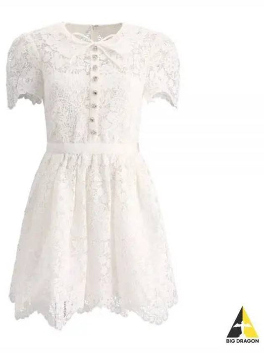 Women's Lace Mini Short Dress White - SELF PORTRAIT - BALAAN 2