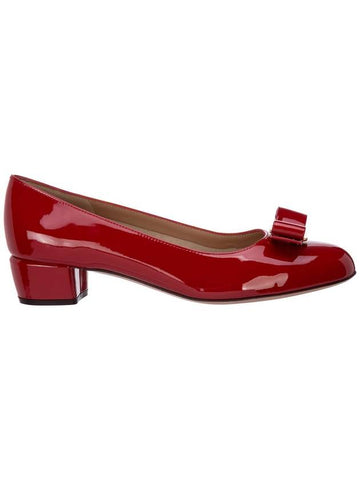 Women's Vara Bow Pumps Heel Red - SALVATORE FERRAGAMO - BALAAN.