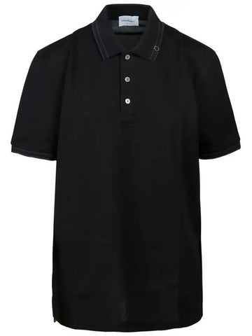 Classic Cotton Polo Shirt Black - SALVATORE FERRAGAMO - BALAAN 1