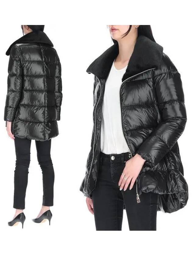 Laminar Ultralight Fake Fur Detail Padded Coat Black - HERNO - BALAAN 2