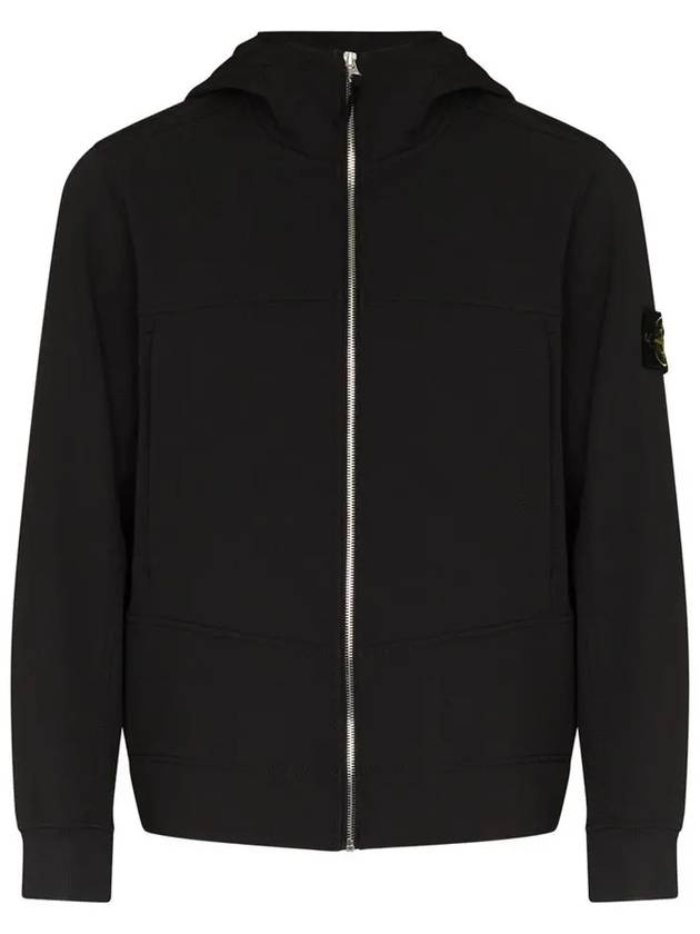 Soft Shell Brushed Lining Zip Up Hoodie Black - STONE ISLAND - BALAAN 2