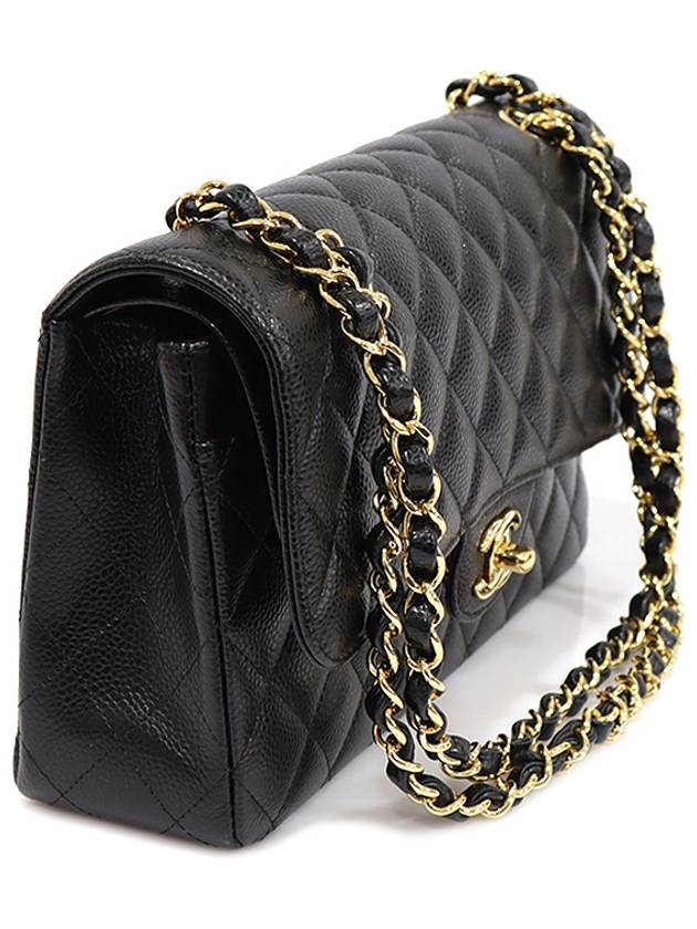 A01112 Black Caviar Gold Chain Classic Medium Flap Shoulder Bag No 25 - CHANEL - BALAAN 3