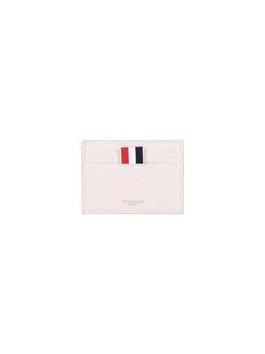 Stripe Note Compartment Pebble Grain Leather Card Wallet Pink - THOM BROWNE - BALAAN 1