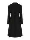 Belted Virgin Wool Double Coat Black - JIL SANDER - BALAAN 3