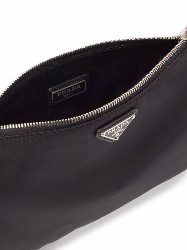 Saffiano Leather Strap Nylon Clutch Bag Black - PRADA - BALAAN 6