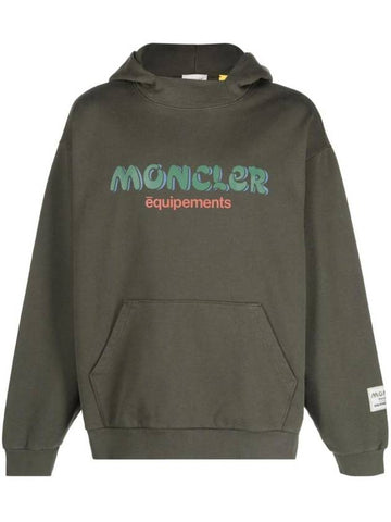 Logo Hooded Top Dark Green - MONCLER - BALAAN 1