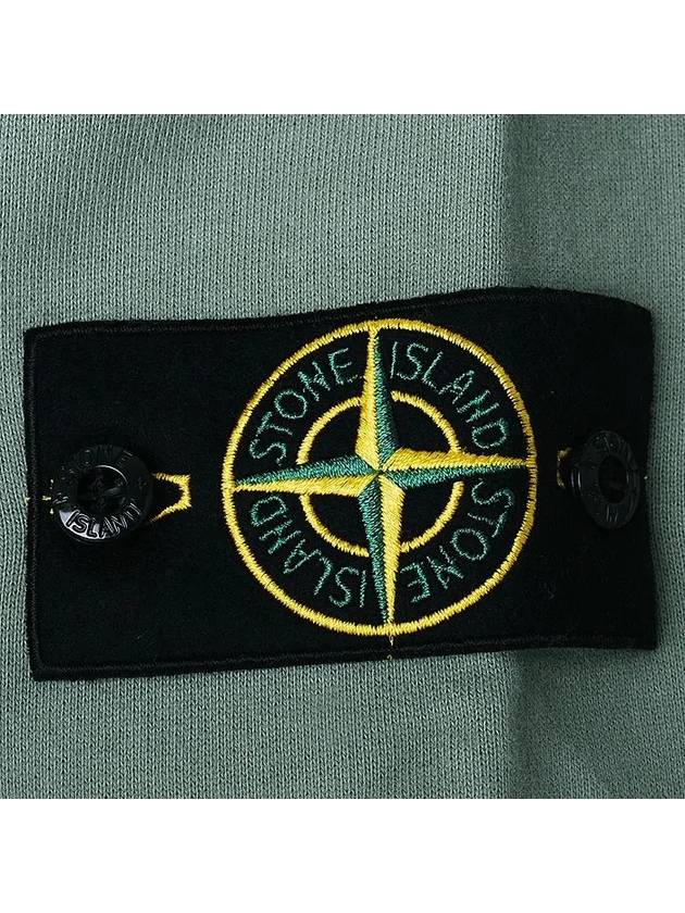 Brushed Cotton Fleece Garment Dyed Crewneck Sweatshirt Sage Green - STONE ISLAND - BALAAN 5