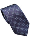 Men's Logo Silk Tie Navy - GUCCI - BALAAN.