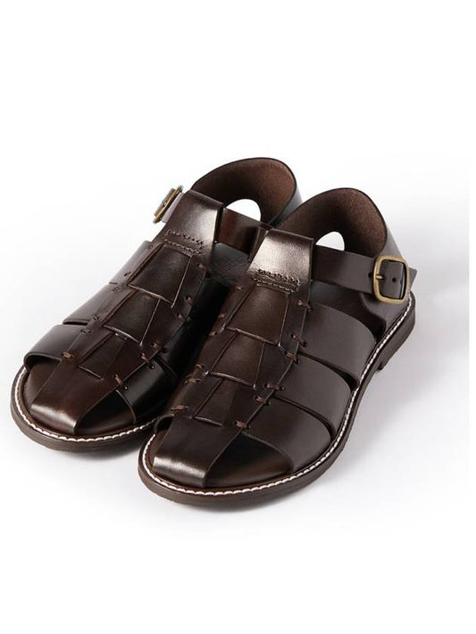 Women's Fisherman Sandals Rome Dark Brown - ANTICHI ROMANI - BALAAN 2