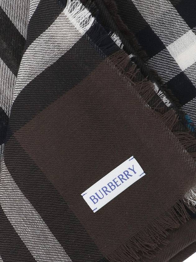 Check Wool Scarf Brown - BURBERRY - BALAAN 4