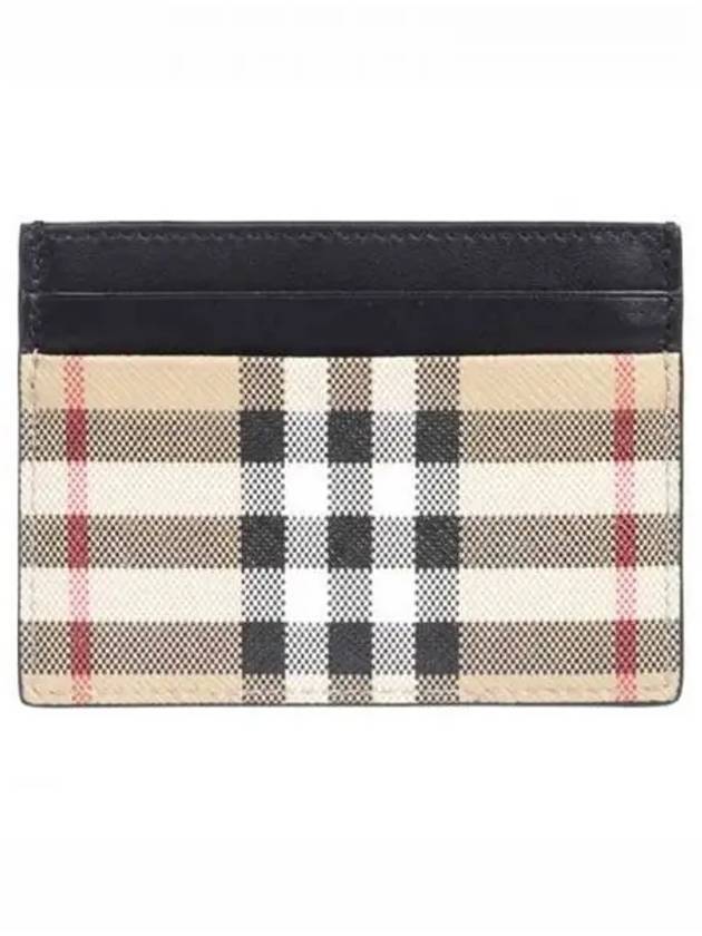 Sandon Check Single Card Wallet Beige - BURBERRY - BALAAN 2