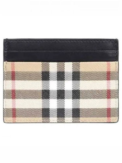 Sandon Check Single Card Wallet Beige - BURBERRY - BALAAN 2