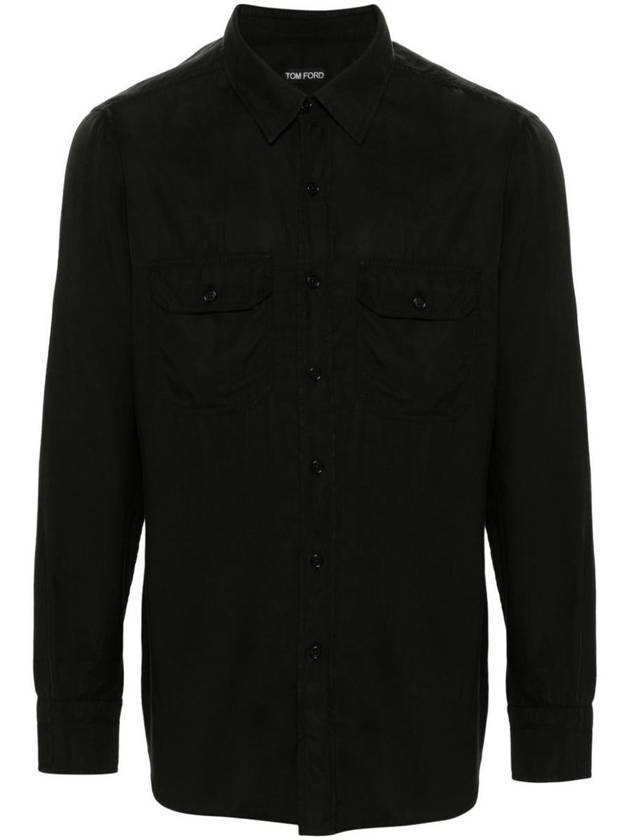 Tom Ford Fluid Twill Military Fit Shirt Clothing - TOM FORD - BALAAN 1