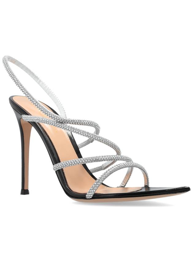 Gianvito Rossi Heeled Sandals Crystal Ettie, Women's, Silver - GIANVITO ROSSI - BALAAN 4