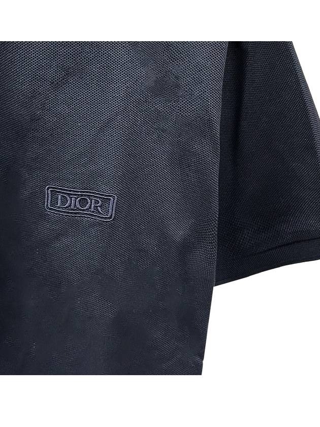 Cotton Blend Logo Polo Shirt Navy - DIOR - BALAAN 6