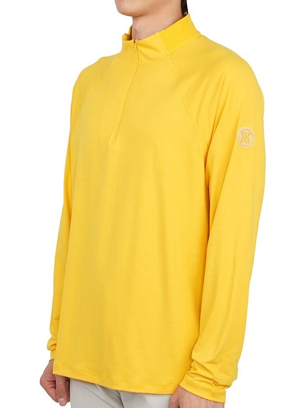 Men's Staple Quarter Zipper Long Sleeve T-Shirt Yellow - G/FORE - BALAAN 3