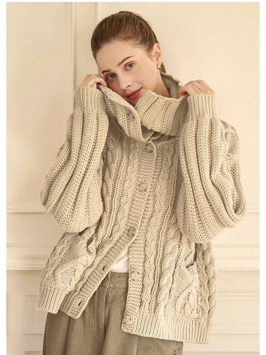 Ambient overfit cable cardigan - MICANE - BALAAN 2