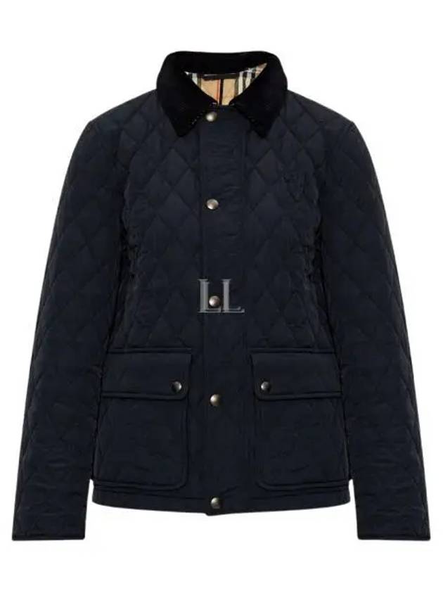 Corduroy Collar Quilted Jacket Black - BURBERRY - BALAAN 2