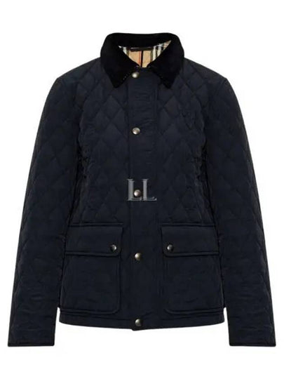 Corduroy Collar Quilted Jacket Black - BURBERRY - BALAAN 2