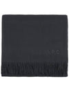 Signature Embroidered Logo Wool Muffler Black - A.P.C. - BALAAN 2