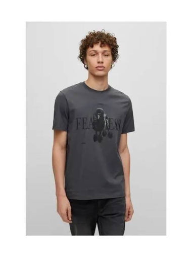 HUGO Dog Print Cotton Short Sleeve T Shirt 50491814 022 - HUGO BOSS - BALAAN 1