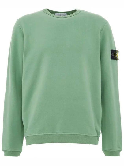 Men's Wappen Patch Crewneck Sweatshirt Sage Green - STONE ISLAND - BALAAN 2