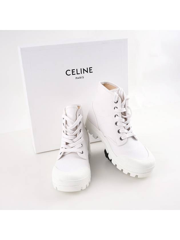 Logo Patapans Lace Up High Top Sneakers White - CELINE - BALAAN 6