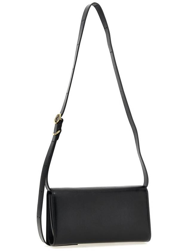 Logo Print Leather Shoulder Bag Black - JIL SANDER - BALAAN 3