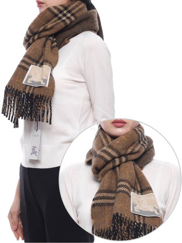 Check Reversible Wool Cashmere Scarf Brown - BURBERRY - BALAAN 3