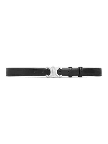 Triomphe Taurillon Medium Leather Belt Black - CELINE - BALAAN 1