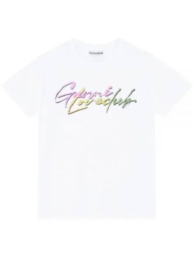 Love Print Cotton Short Sleeve T-Shirt White - GANNI - BALAAN 2