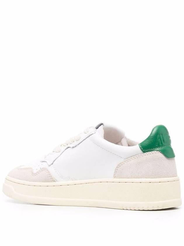 Medalist Suede Green Tab Low Top Sneakers White Beige - AUTRY - BALAAN 4