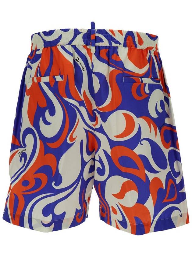 Multicolored Palm Beach Waves Shorts In Cotton Man - DSQUARED2 - BALAAN 2