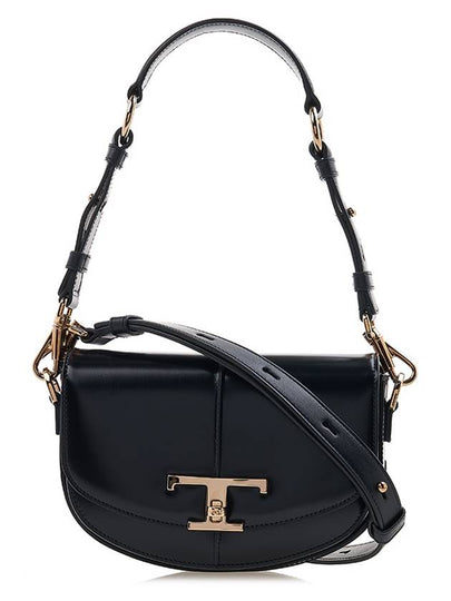 T Timeless Leather Mini Shoulder Bag Black - TOD'S - BALAAN 2