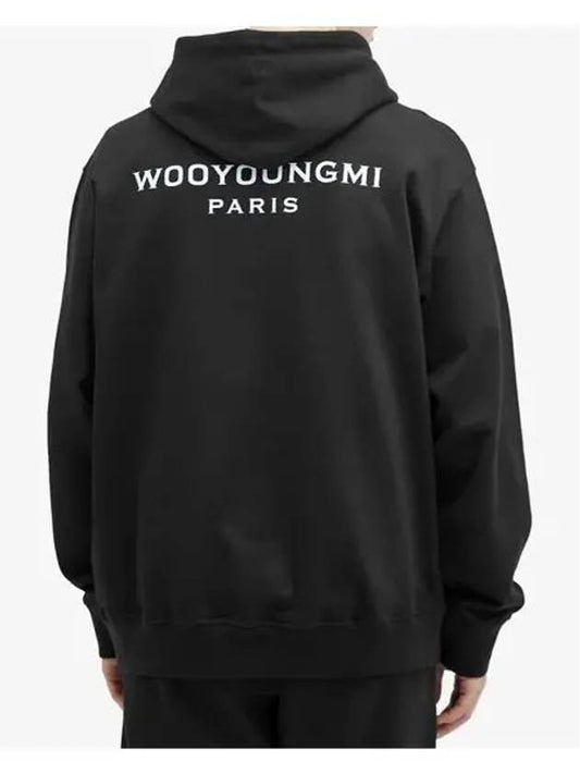 Men s Back Logo Cotton Hoodie Black - WOOYOUNGMI - BALAAN 2