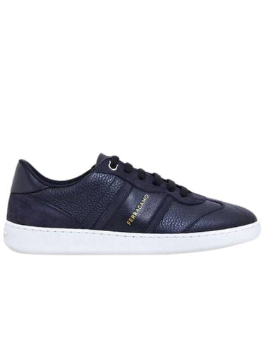 Logo Leather Low Top Sneakers Black - SALVATORE FERRAGAMO - BALAAN 1