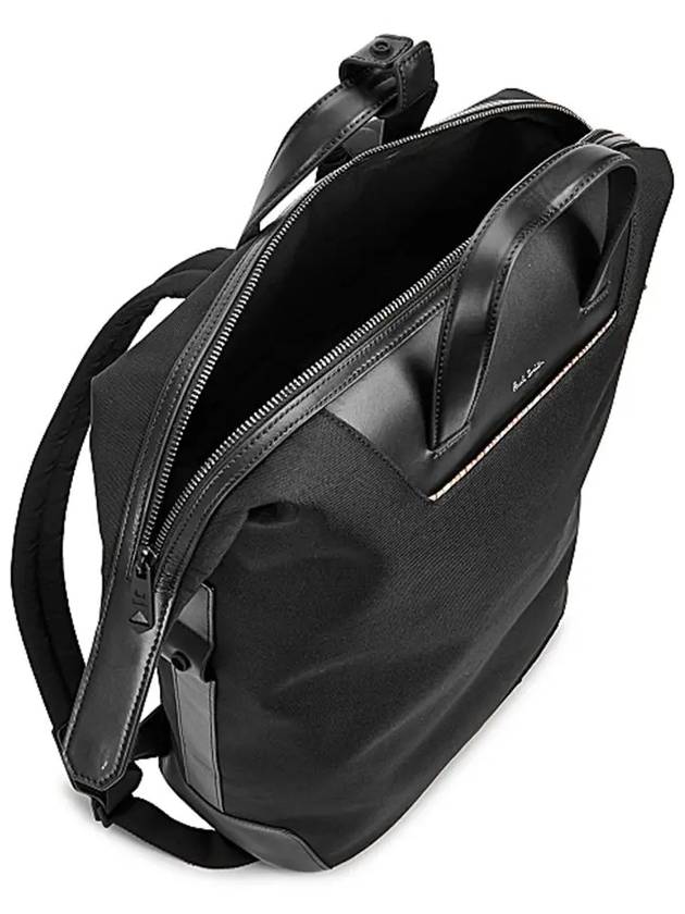 Paul Smith Artist Stripe Point Trim Top Handle Nylon Backpack Black - PAUL SMITH - BALAAN 4