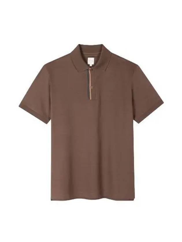 Signature Stripe Trim Polo Shirt Brown - PAUL SMITH - BALAAN 2